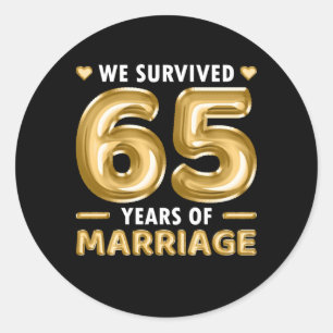 65年婚姻65周年結婚記念 ラウンドシール