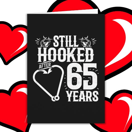 65年結婚した魚釣り65おもしろい周年 カード