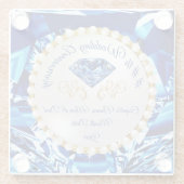 65年結婚記念ギフト、サファイアコースター ガラスコースター (裏面)