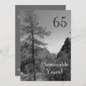 65忘れられない年/誕生祝い-自然 招待状 (正面/裏面)