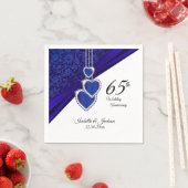 65日/45日結婚サファイア記念日デザイン スタンダードカクテルナプキン (インサイチュ)