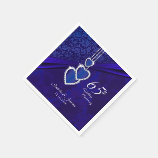 65日/45日結婚サファイア記念日 スタンダードカクテルナプキン (角)