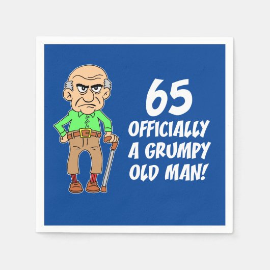 65正式に不機嫌な老人 スタンダードカクテルナプキン (正面)