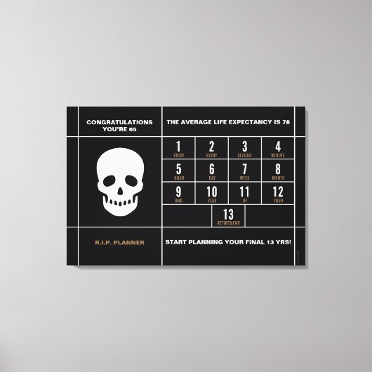 65歳おめでとう 伸縮性キャンバスプリント キャンバスプリント (正面)