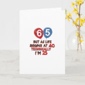 65歳おもしろいの誕生日デザイン カード (黄色い花)