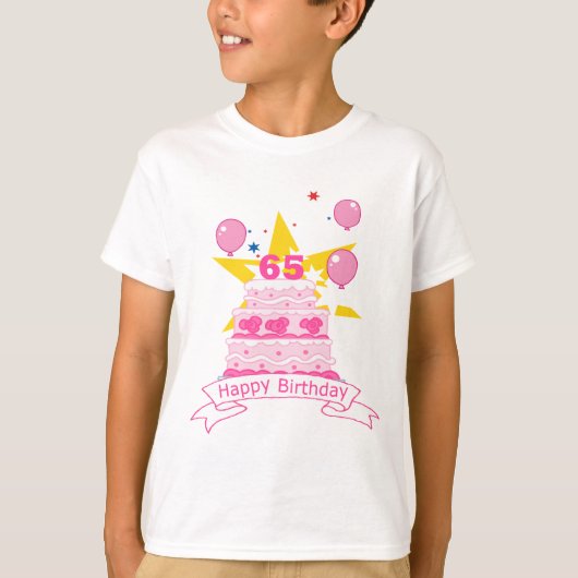 65歳お誕生日ケーキ Tシャツ (正面)