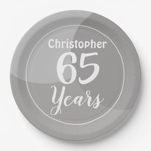 65歳のお誕生日おめでとう ペーパープレート (正面)