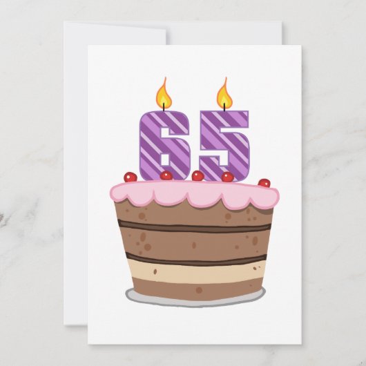 65歳のお誕生日ケーキ カード (正面)