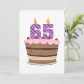 65歳のお誕生日ケーキ カード (スタンド正面)