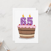 65歳のお誕生日ケーキ カード (正面/裏面インサイチュ)
