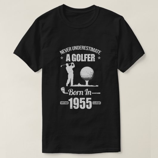 65歳のゴルファーの贈り物1955年65歳の誕生日 Tシャツ (デザイン正面)