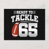65歳のタックルフットボールパーティ 65歳の誕生日 ポストカード (正面)