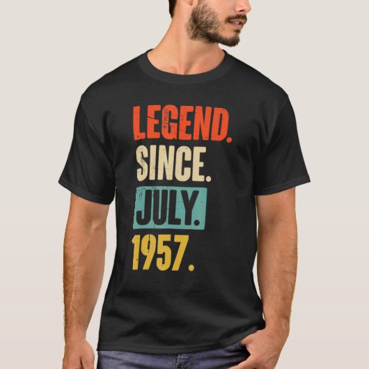 65歳の伝説1957年7月65日の誕生日 Tシャツ (正面)