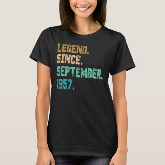 65歳の伝説1957年9月65誕生 Tシャツ (正面)