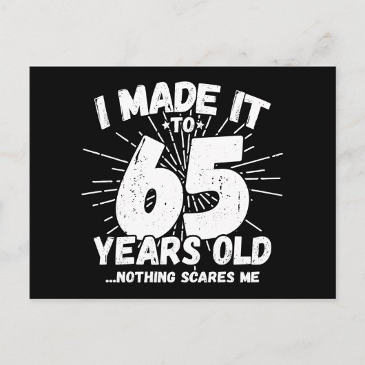 65歳の皮肉なミーム 面白い65歳の誕生日 ポストカード (正面)