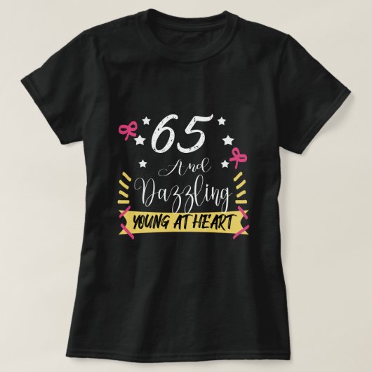 65歳の華やかな誕生日 Tシャツ (デザイン正面)
