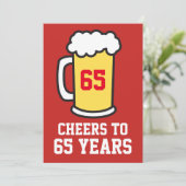 65歳の誕生日おめでとう ビールパーティ招待状 招待状 (スタンド正面)
