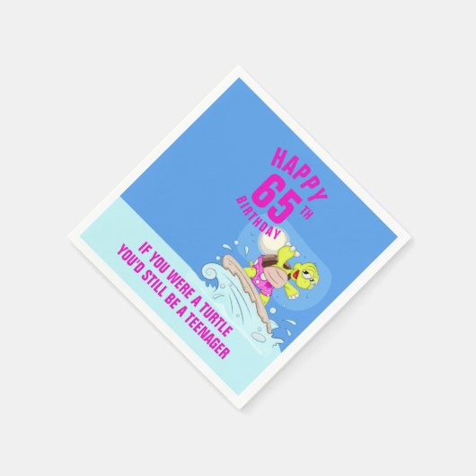 65歳の誕生日おもしろい引用文タートルナプキン スタンダードカクテルナプキン (角)