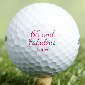 65歳の誕生日お友達ギフト - ピンク65とファビュラス ゴルフボール