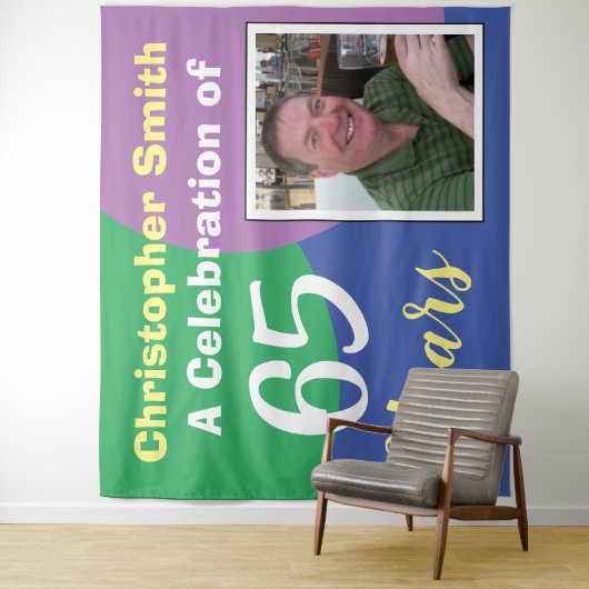 65歳の誕生日お祝い写真付きタペストリー タペストリー (インサイチュ)