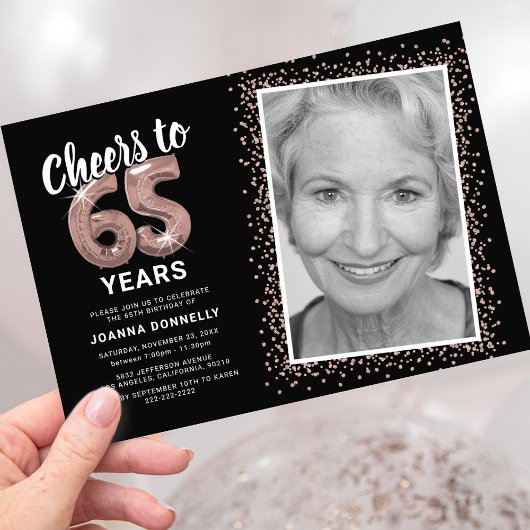 65歳の誕生日お祝い写真 招待状