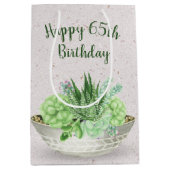 65歳の誕生日におしゃれな多肉植物をテラッツォで　 ミディアムペーパーバッグ (正面)
