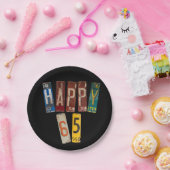 65歳の誕生日のための錆びたライセンスプレート ペーパープレート (パーティー)