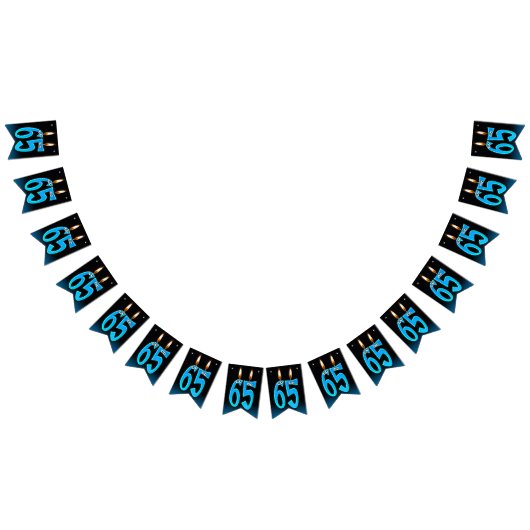 65歳の誕生日のろうそく（目玉つき） バンティングフラッグ (全)