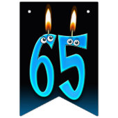 65歳の誕生日のろうそく（目玉つき） バンティングフラッグ (第3の旗)