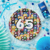 65歳の誕生日のビリヤード・ボール ペーパープレート (パーティー)