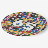 65歳の誕生日のビリヤード・ボール ペーパープレート (アングル)