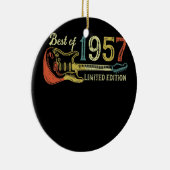 65歳の誕生日ギフト女男性へ性ギター愛好家 セラミックオーナメント (右)