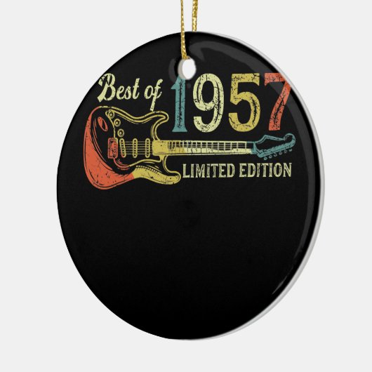 65歳の誕生日ギフト女男性へ性ギター愛好家 セラミックオーナメント (左)