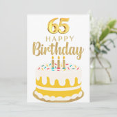 65歳の誕生日グリーティングカード 招待状 (スタンド正面)