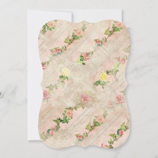 65歳の誕生日パーティのスクロールフレーム(ヴィンテージバラ) 招待状 (裏面)