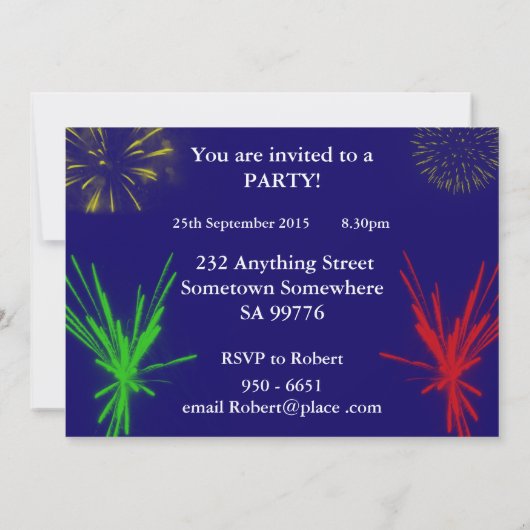 65歳の誕生日パーティーが招待される 招待状 (裏面)