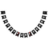 65歳の誕生日パーティーのためのブラックレザーと風船 バンティングフラッグ (全)