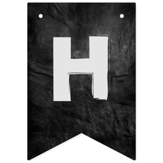 65歳の誕生日パーティーのためのブラックレザーと風船 バンティングフラッグ (第2の旗)