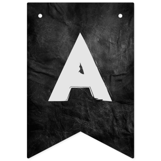 65歳の誕生日パーティーのためのブラックレザーと風船 バンティングフラッグ (第3の旗)