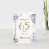 65歳の誕生日パーティーの折りたたみ式サンクスカード サンキューカード (正面)