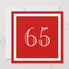 65歳の誕生日パーティーの招待 – 赤 招待状