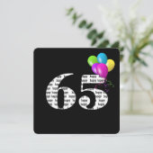 65歳の誕生日パーティーバルーン束 招待状 (スタンド正面)