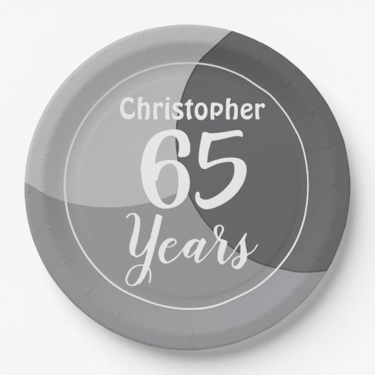 65歳の誕生日パーティー用紙皿 ペーパープレート (正面)