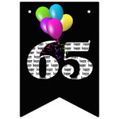 65歳の誕生日パーティー風船 バンティングフラッグ (第3の旗)