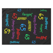 65歳の誕生日パーティー,繰り返す名前,黒 テーブルクロス (正面(横))