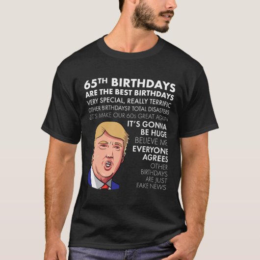 65歳の誕生日プレゼント 面白いトランプの名言Tシャツ メンズ Tシャツ (正面)