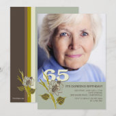 65歳の誕生日写真招待状 招待状 (正面/裏面)