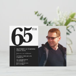 65歳の誕生日招待状 エレガント シック 招待状
