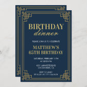 65歳の誕生日招待状 誕生日ディナー 男性 招待状 (正面/裏面)