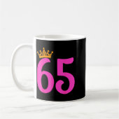65歳の誕生日王冠 65歳の誕生日パーティー コーヒーマグカップ (左)